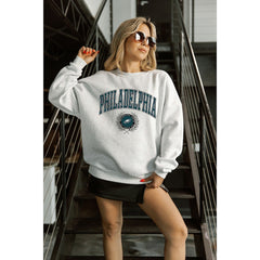 Gameday Couture Women's Traditional Logo Oversized Premium Fleece Pullover Sweatshirt - Philadelphia Eagles Pullover