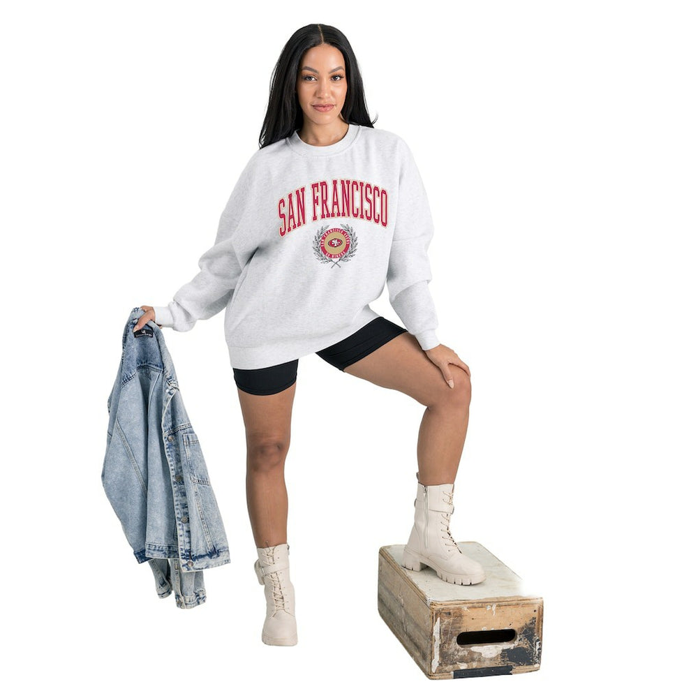 Gameday Couture Women's Traditional Logo Oversized Premium Fleece Pullover Sweatshirt - San Francisco 49ers Pullover