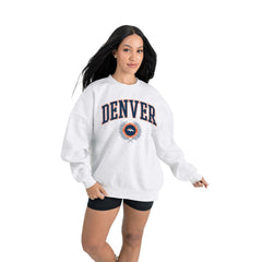 Gameday Couture Women's Traditional Logo Oversized Premium Fleece Pullover Sweatshirt - Denver Broncos Pullover