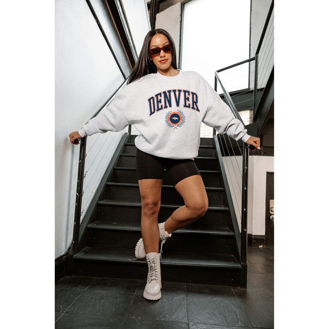 Gameday Couture Women's Traditional Logo Oversized Premium Fleece Pullover Sweatshirt - Denver Broncos Pullover