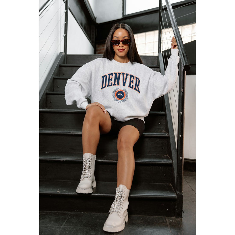 Gameday Couture Women's Traditional Logo Oversized Premium Fleece Pullover Sweatshirt - Denver Broncos Pullover