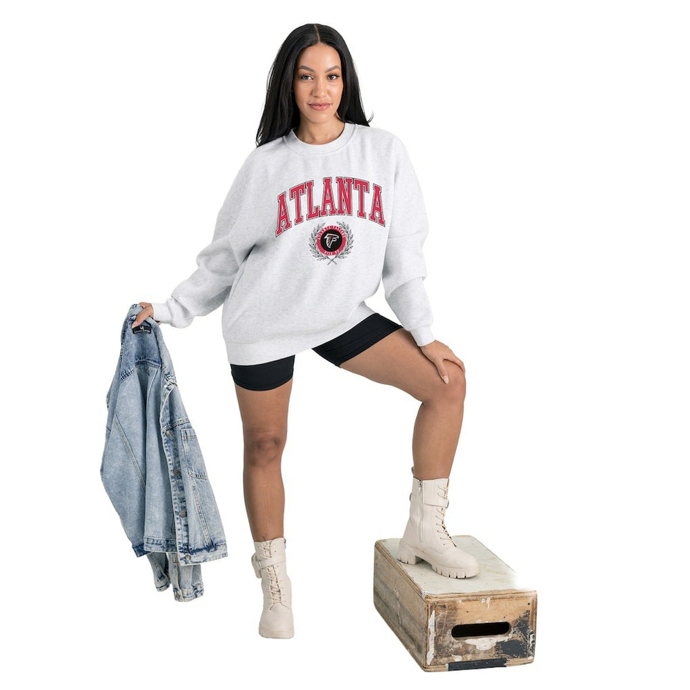 Gameday Couture Women's Traditional Logo Oversized Premium Fleece Pullover Sweatshirt - Atlanta Falcons Pullover