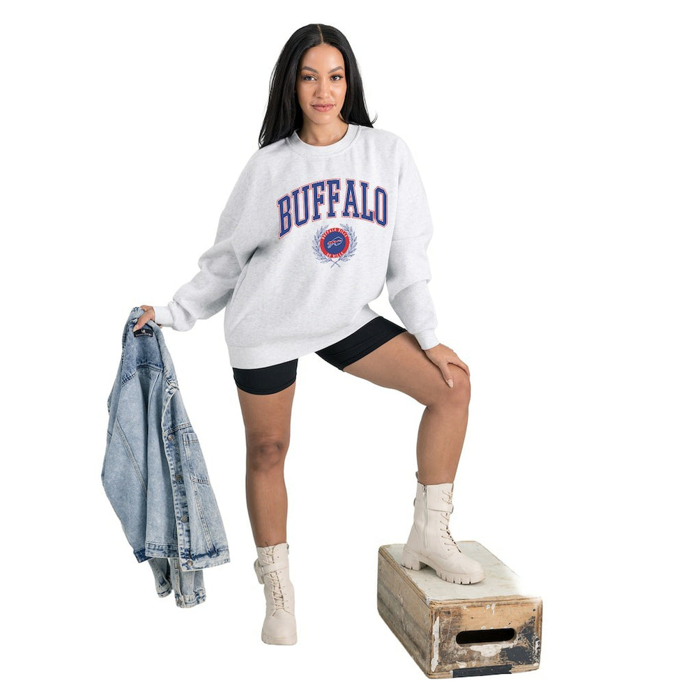 Gameday Couture Women's Traditional Logo Oversized Premium Fleece Pullover Sweatshirt - Buffalo Bills Pullover
