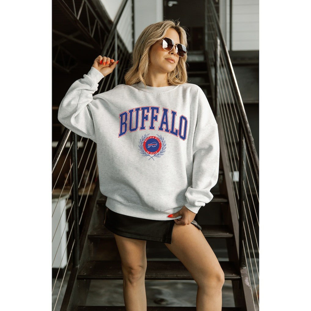 Gameday Couture Women's Traditional Logo Oversized Premium Fleece Pullover Sweatshirt - Buffalo Bills Pullover