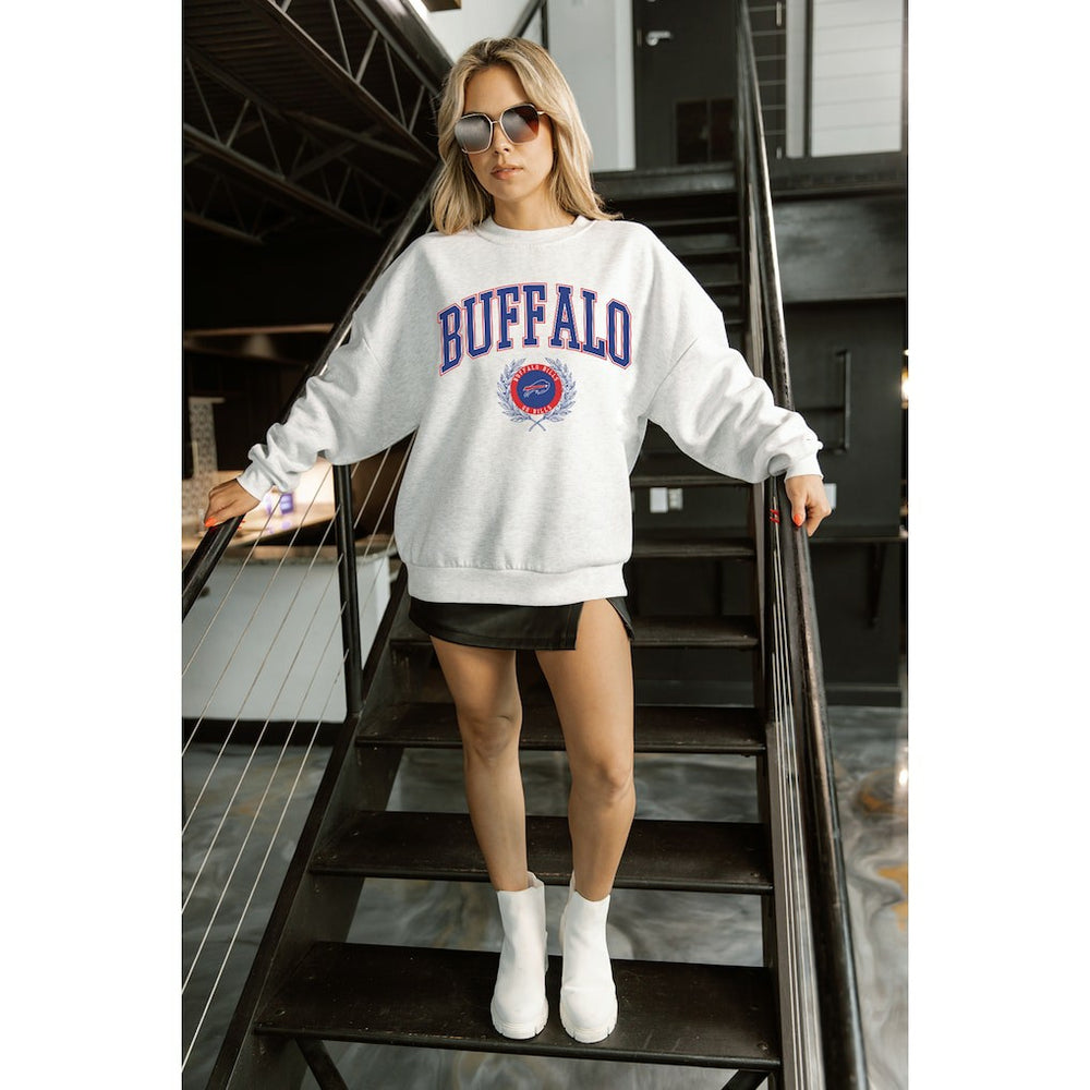 Gameday Couture Women's Traditional Logo Oversized Premium Fleece Pullover Sweatshirt - Buffalo Bills Pullover