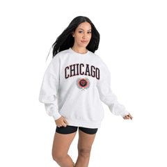 Gameday Couture Women's Traditional Logo Oversized Premium Fleece Pullover Sweatshirt - Chicago Bears Pullover