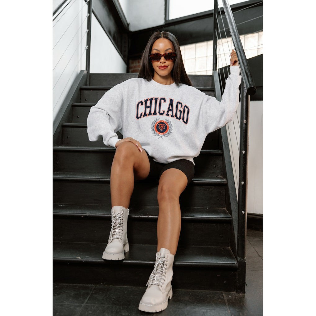 Gameday Couture Women's Traditional Logo Oversized Premium Fleece Pullover Sweatshirt - Chicago Bears Pullover