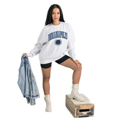 Gameday Couture Women's Traditional Logo Oversized Premium Fleece Pullover Sweatshirt - Indianapolis Colts Pullover