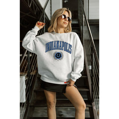 Gameday Couture Women's Traditional Logo Oversized Premium Fleece Pullover Sweatshirt - Indianapolis Colts Pullover