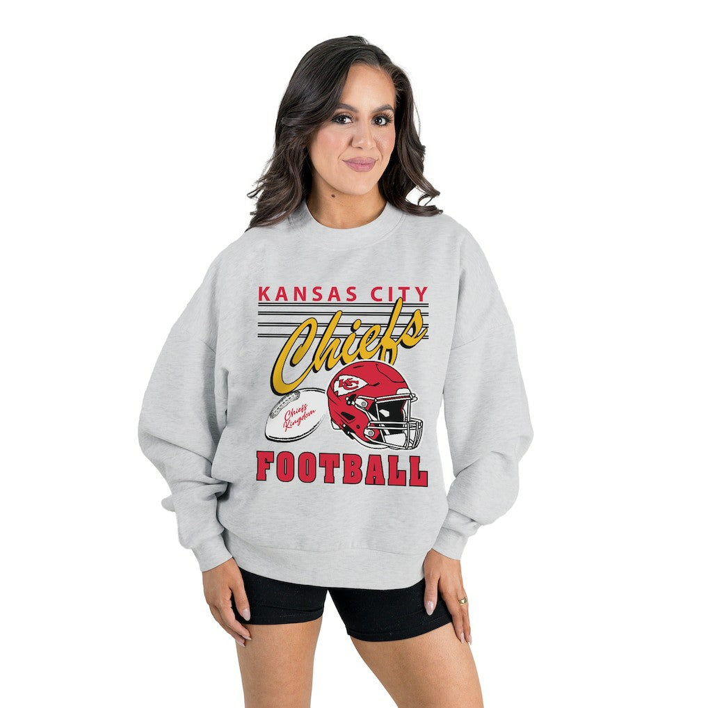 Gameday Couture Women's Home Turf Oversized Premium Fleece Pullover Sweatshirt - Kansas City Chiefs Pullover
