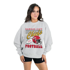 Gameday Couture Women's Home Turf Oversized Premium Fleece Pullover Sweatshirt - Kansas City Chiefs Pullover