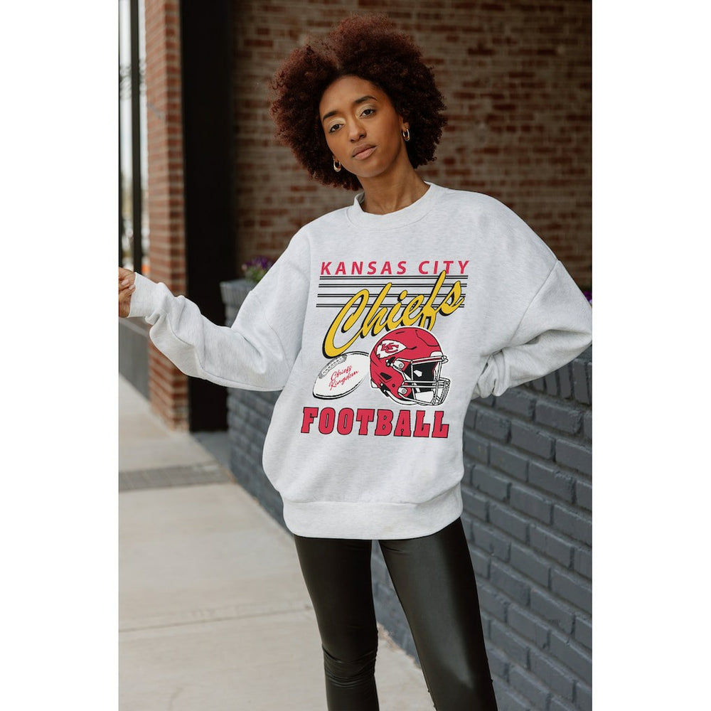 Gameday Couture Women's Home Turf Oversized Premium Fleece Pullover Sweatshirt - Kansas City Chiefs Pullover