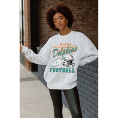 Gameday Couture Women's Home Turf Oversized Premium Fleece Pullover Sweatshirt - Miami Dolphins Pullover