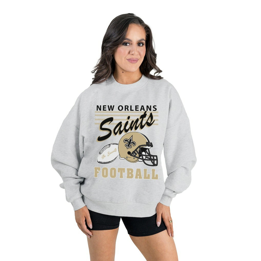 Gameday Couture Women's Home Turf Oversized Premium Fleece Pullover Sweatshirt - New Orleans Saints Pullover