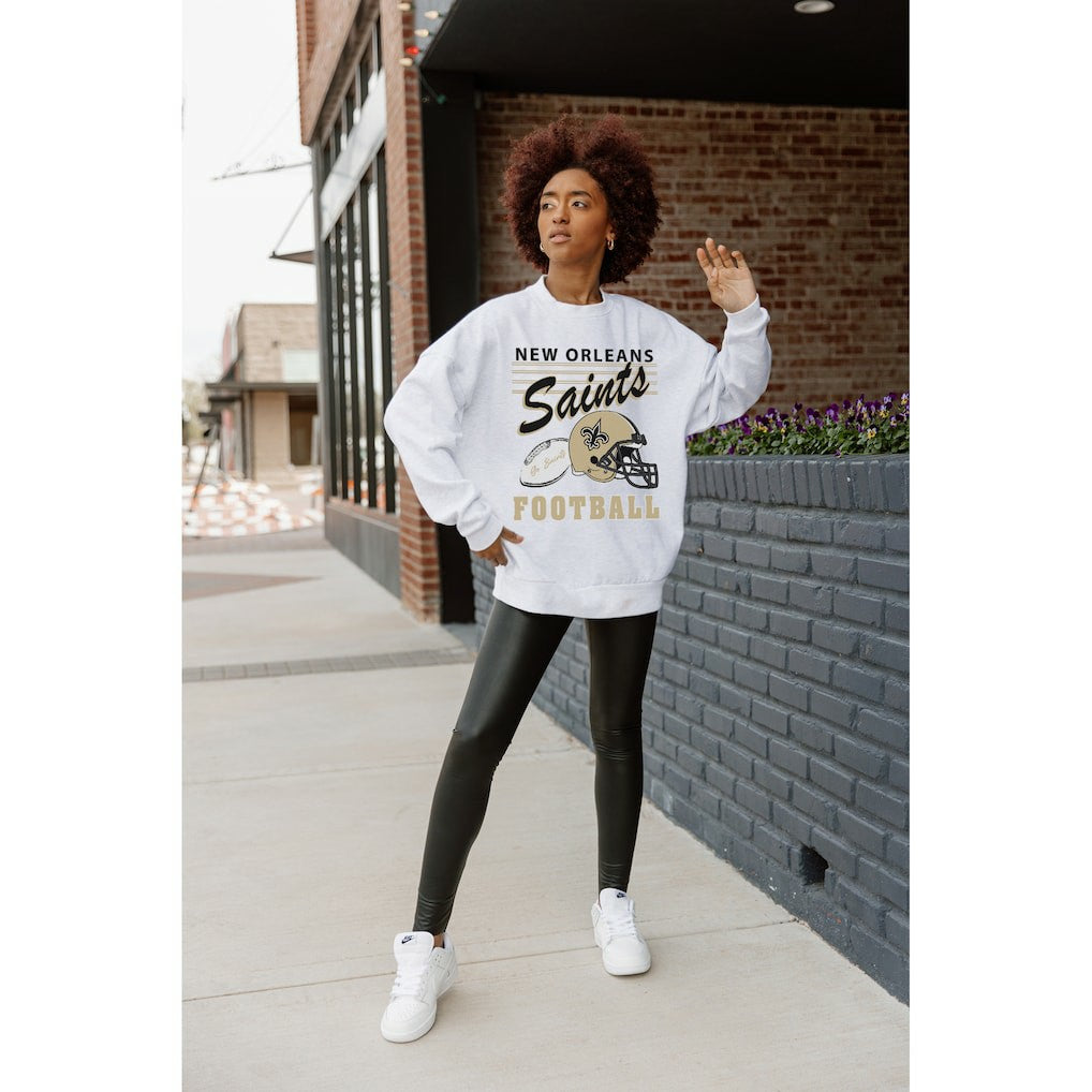 Gameday Couture Women's Home Turf Oversized Premium Fleece Pullover Sweatshirt - New Orleans Saints Pullover