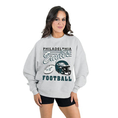 Gameday Couture Women's Home Turf Oversized Premium Fleece Pullover Sweatshirt - Philadelphia Eagles Pullover