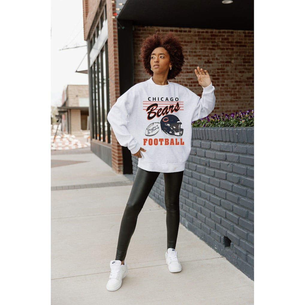 Gameday Couture Women's Home Turf Oversized Premium Fleece Pullover Sweatshirt - Chicago Bears Pullover