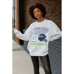 Gameday Couture Women's Home Turf Oversized Premium Fleece Pullover Sweatshirt - Seattle Seahawks Pullover