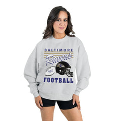 Gameday Couture Women's Home Turf Oversized Premium Fleece Pullover Sweatshirt - Baltimore Ravens Pullover