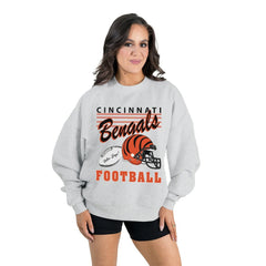 Gameday Couture Women's Home Turf Oversized Premium Fleece Pullover Sweatshirt - Cincinnati Bengals Pullover