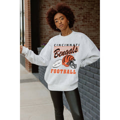 Gameday Couture Women's Home Turf Oversized Premium Fleece Pullover Sweatshirt - Cincinnati Bengals Pullover
