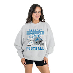 Gameday Couture Women's Home Turf Oversized Premium Fleece Pullover Sweatshirt - Detroit Lions Pullover