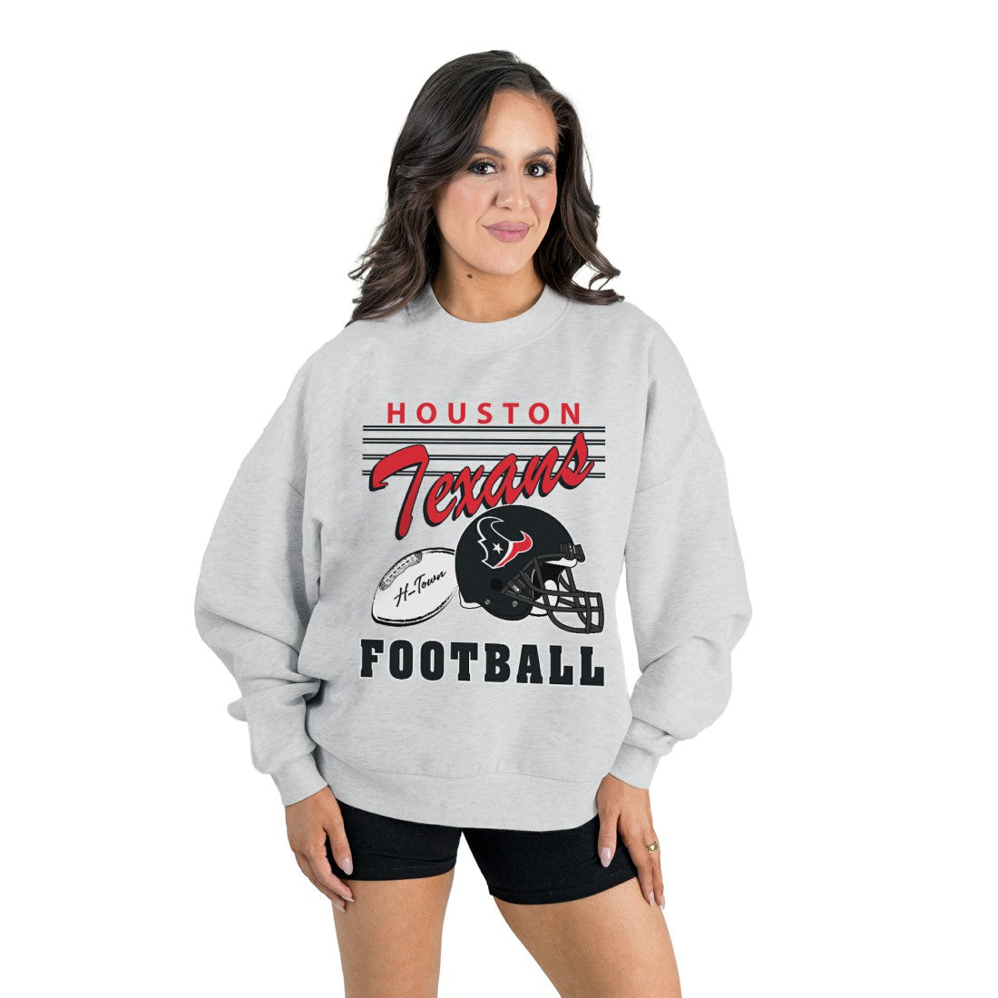 Gameday Couture Women's Home Turf Oversized Premium Fleece Pullover Sweatshirt - Houston Texans Pullover