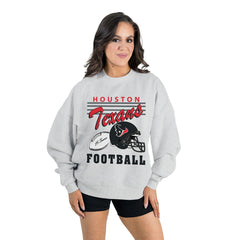 Gameday Couture Women's Home Turf Oversized Premium Fleece Pullover Sweatshirt - Houston Texans Pullover