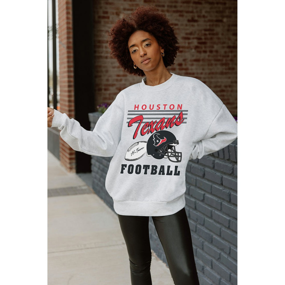 Gameday Couture Women's Home Turf Oversized Premium Fleece Pullover Sweatshirt - Houston Texans Pullover