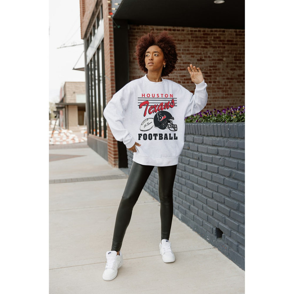Gameday Couture Women's Home Turf Oversized Premium Fleece Pullover Sweatshirt - Houston Texans Pullover
