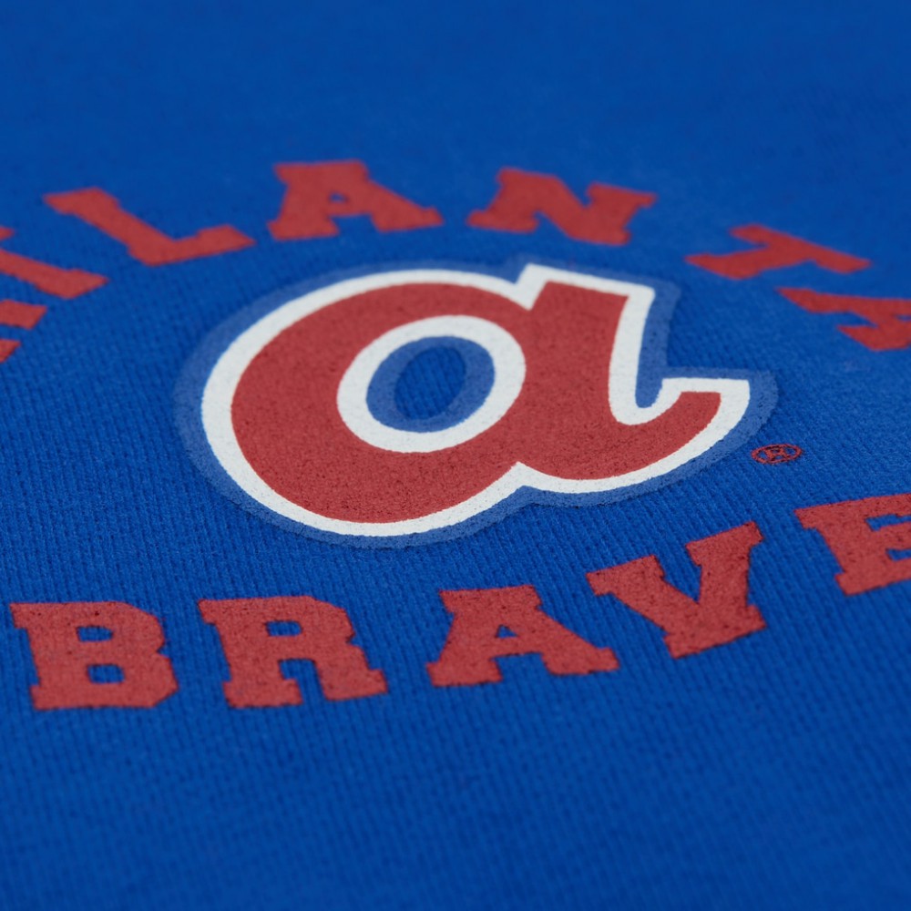 Royal Atlanta Braves Mitchell & Ness Women's Cooperstown Collection Crewneck Sweatshirt