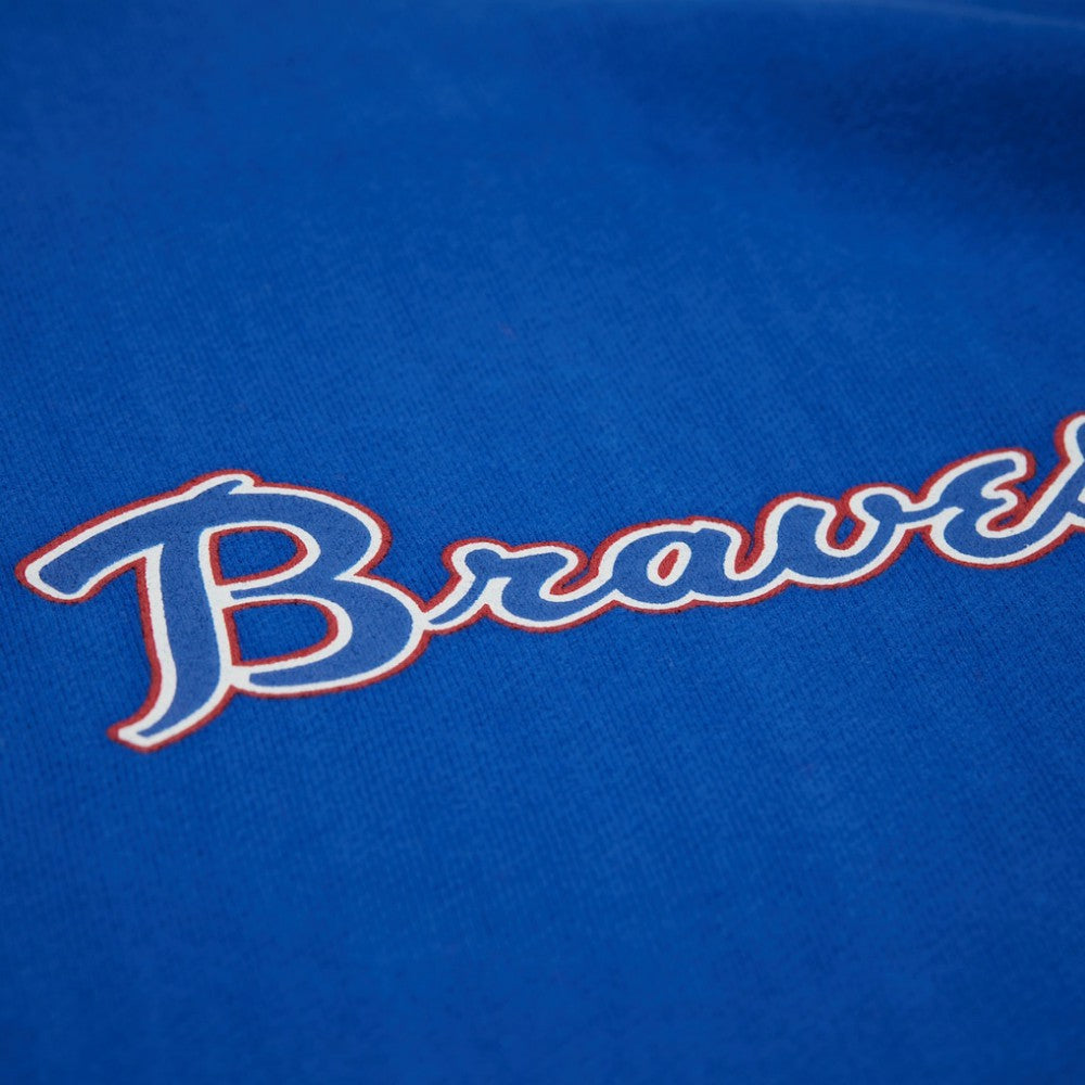 Royal Atlanta Braves Mitchell & Ness Women's Cooperstown Collection Crewneck Sweatshirt