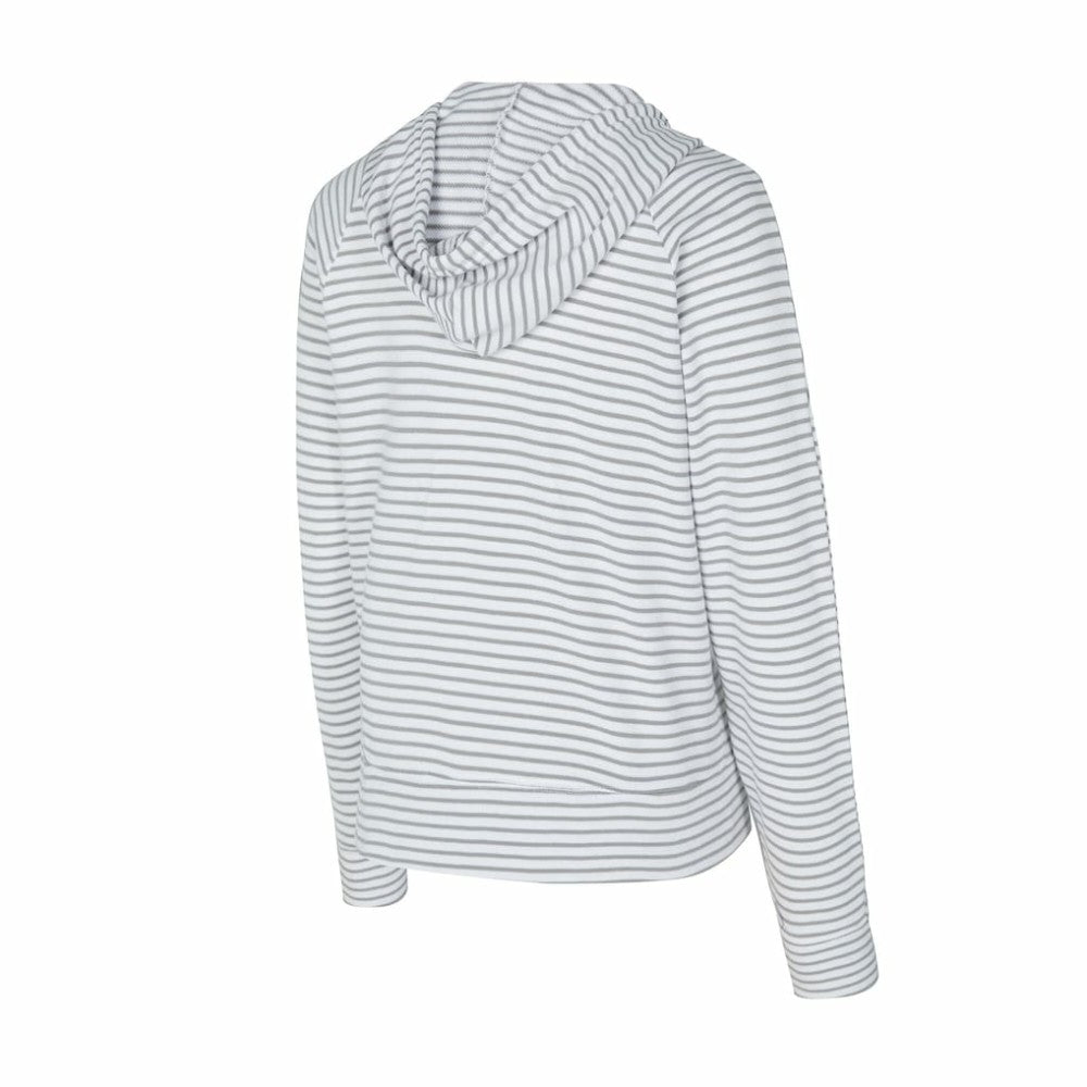 White/Gray Houston Astros Concepts Sport Women's Liftoff Striped V-Neck Hoodie