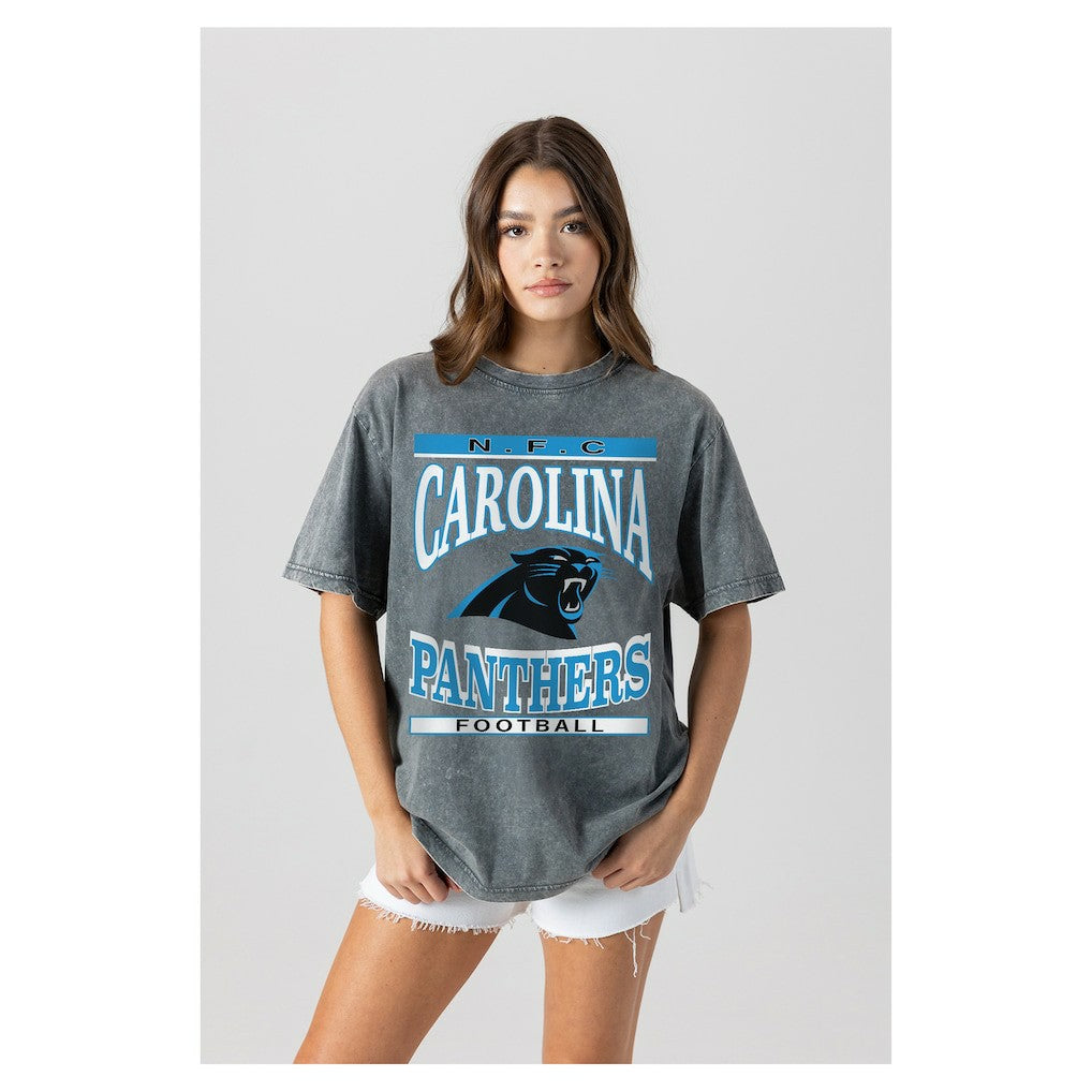 Gameday Couture Women's Oversized Classic Grind Washed T-Shirt - Carolina Panthers T-shirts