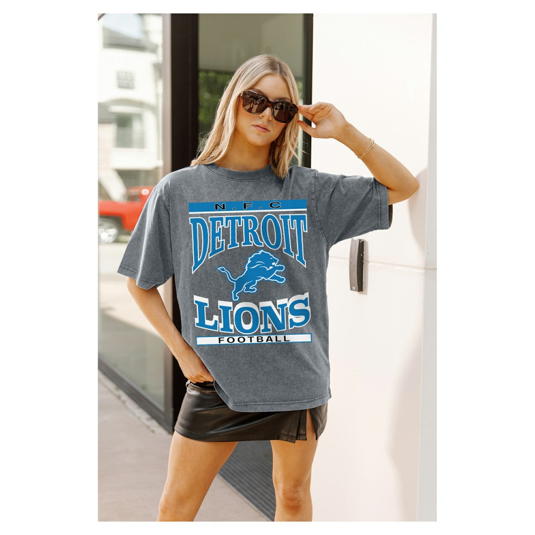 Gameday Couture Women's Oversized Classic Grind Washed T-Shirt - Detroit Lions T-shirts
