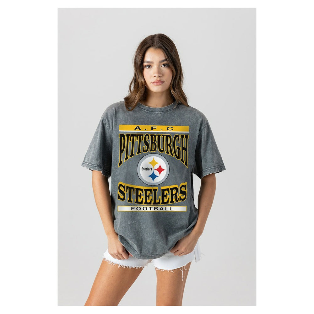 Gameday Couture Women's Oversized Classic Grind Washed T-Shirt - Pittsburgh Steelers T-shirts