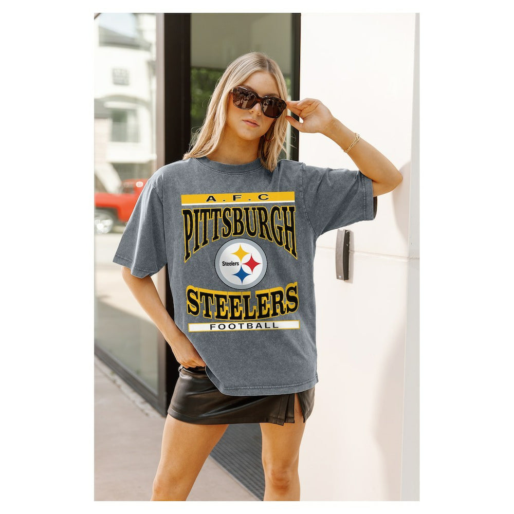 Gameday Couture Women's Oversized Classic Grind Washed T-Shirt - Pittsburgh Steelers T-shirts