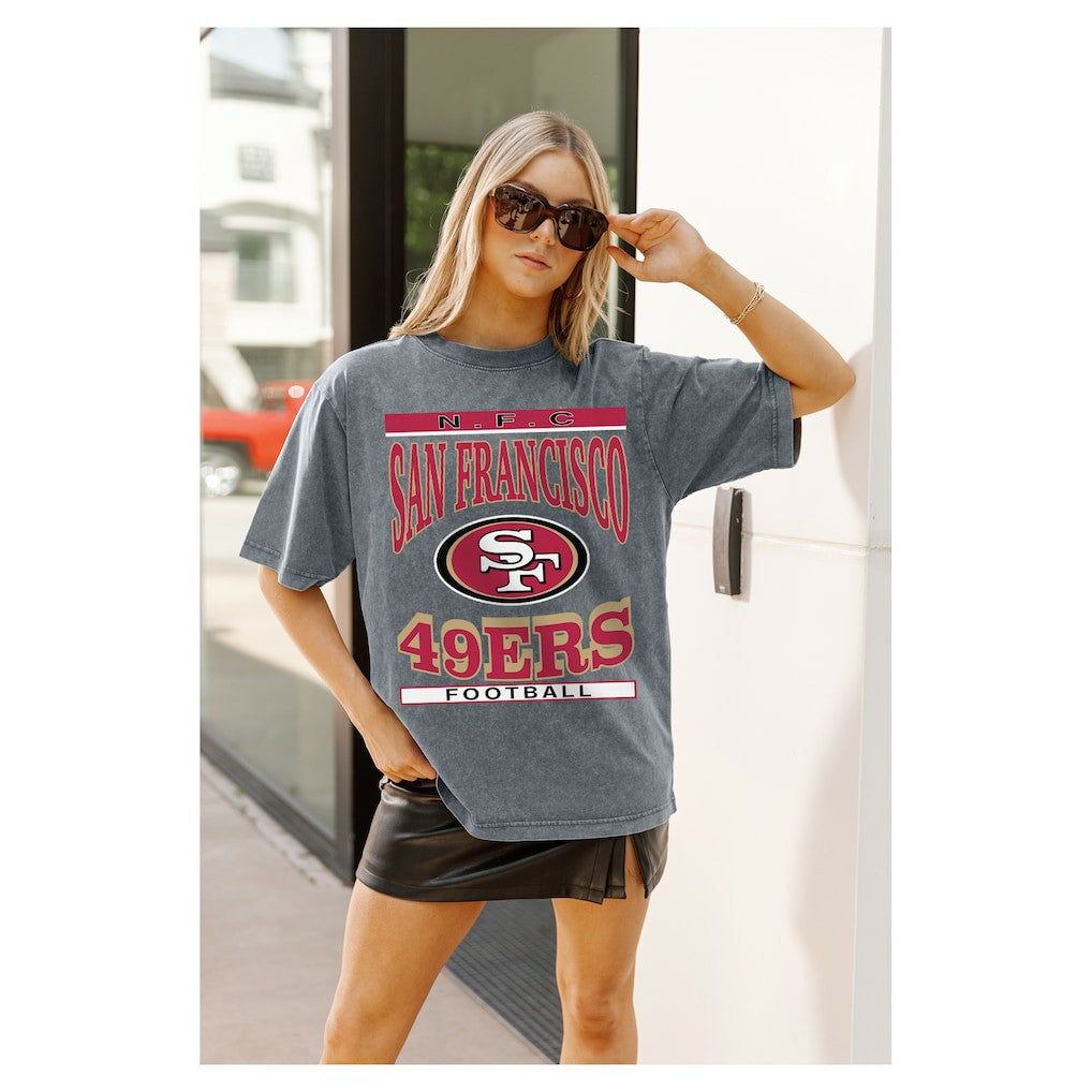 Gameday Couture Women's Oversized Classic Grind Washed T-Shirt - San Francisco 49ers T-shirts