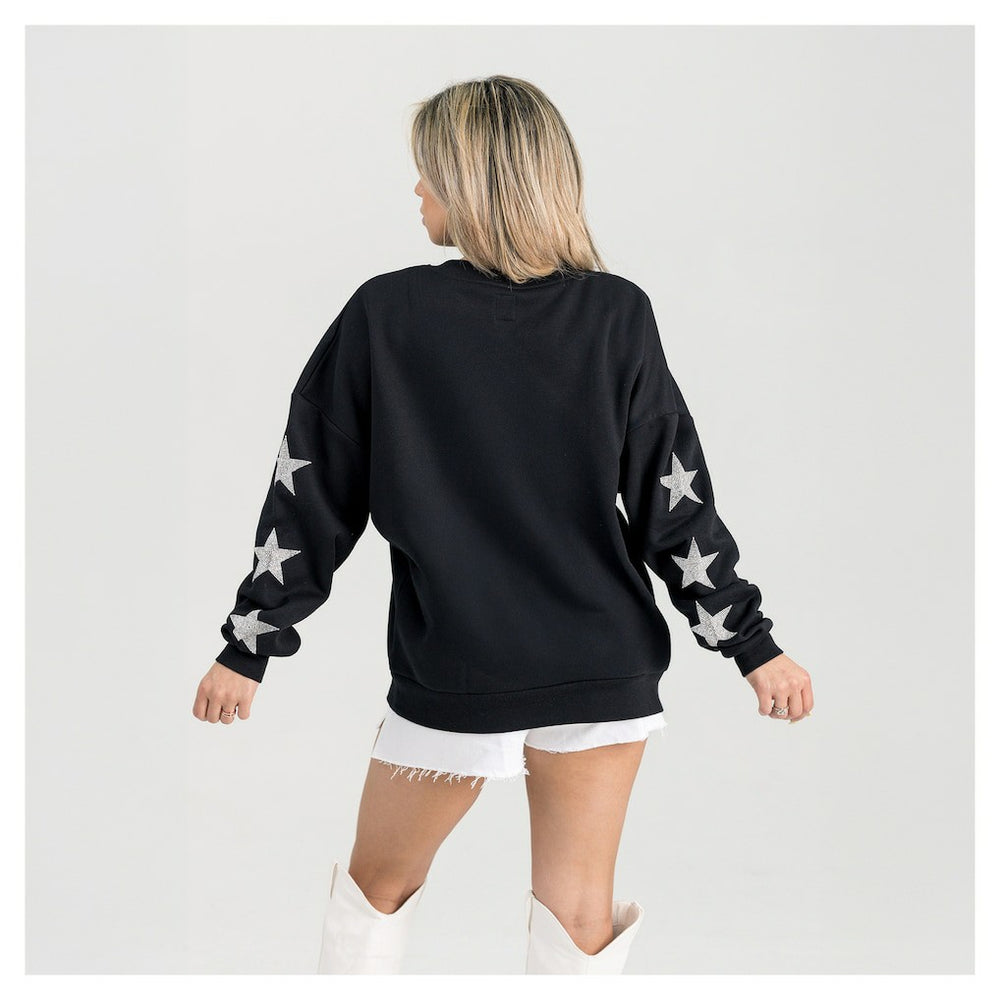 Gameday Couture Women's Pure Victory Rhinestud Star-Sleeve Pullover Sweatshirt - Washington Commanders Pullover