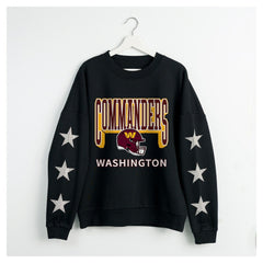 Gameday Couture Women's Pure Victory Rhinestud Star-Sleeve Pullover Sweatshirt - Washington Commanders Pullover