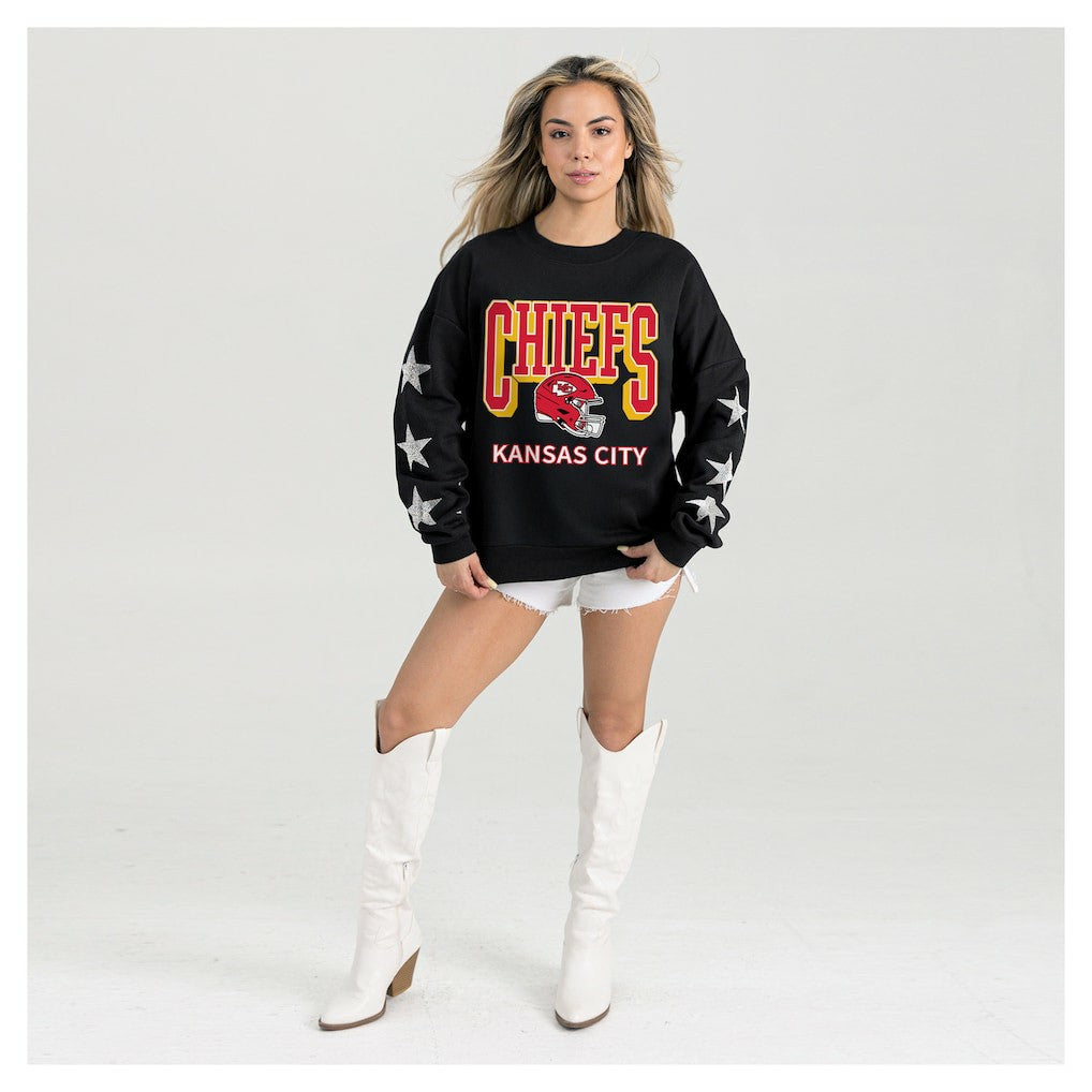 Gameday Couture Women's Pure Victory Rhinestud Star-Sleeve Pullover Sweatshirt - Kansas City Chiefs Pullover