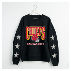 Gameday Couture Women's Pure Victory Rhinestud Star-Sleeve Pullover Sweatshirt - Kansas City Chiefs Pullover