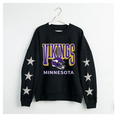 Gameday Couture Women's Pure Victory Rhinestud Star-Sleeve Pullover Sweatshirt - Minnesota Vikings Pullover