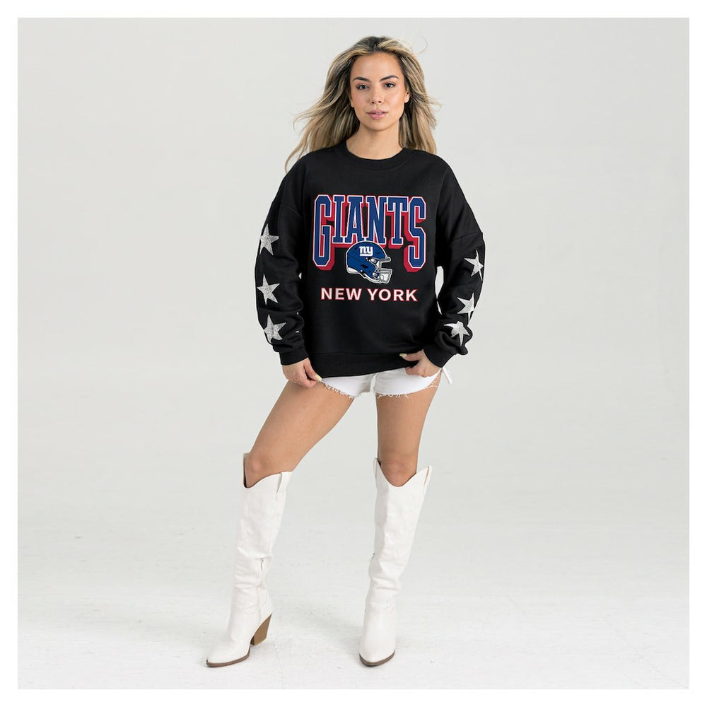 Gameday Couture Women's Pure Victory Rhinestud Star-Sleeve Pullover Sweatshirt - New York Giants Pullover