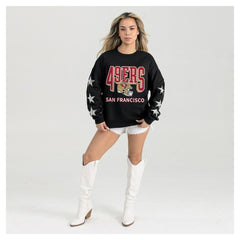 Gameday Couture Women's Pure Victory Rhinestud Star-Sleeve Pullover Sweatshirt - San Francisco 49ers Pullover