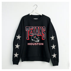 Gameday Couture Women's Pure Victory Rhinestud Star-Sleeve Pullover Sweatshirt - Houston Texans Pullover