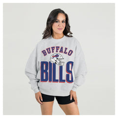 Gameday Couture Women's Fierce Focus Premium Oversized Fleece Pullover Sweatshirt - Buffalo Bills Pullover