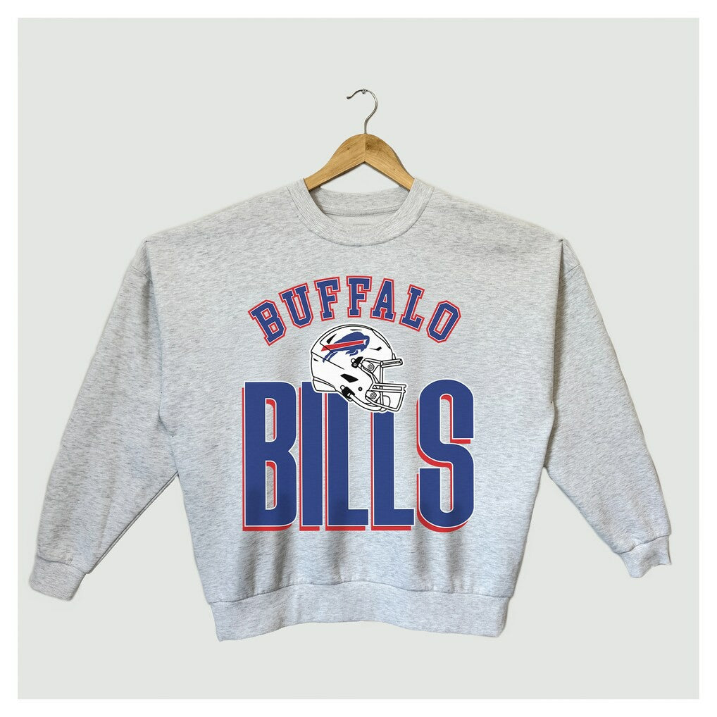 Gameday Couture Women's Fierce Focus Premium Oversized Fleece Pullover Sweatshirt - Buffalo Bills Pullover