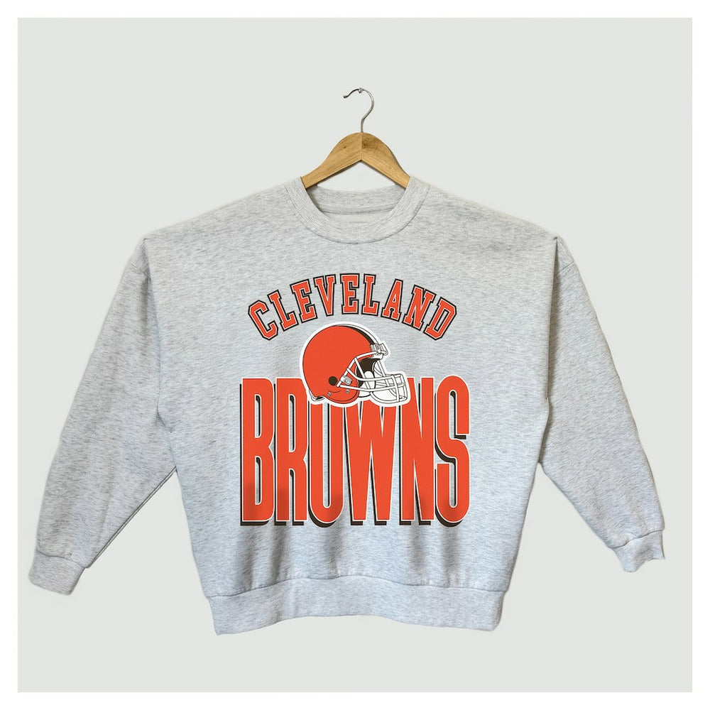 Gameday Couture Women's Fierce Focus Premium Oversized Fleece Pullover Sweatshirt - Cleveland Browns Pullover