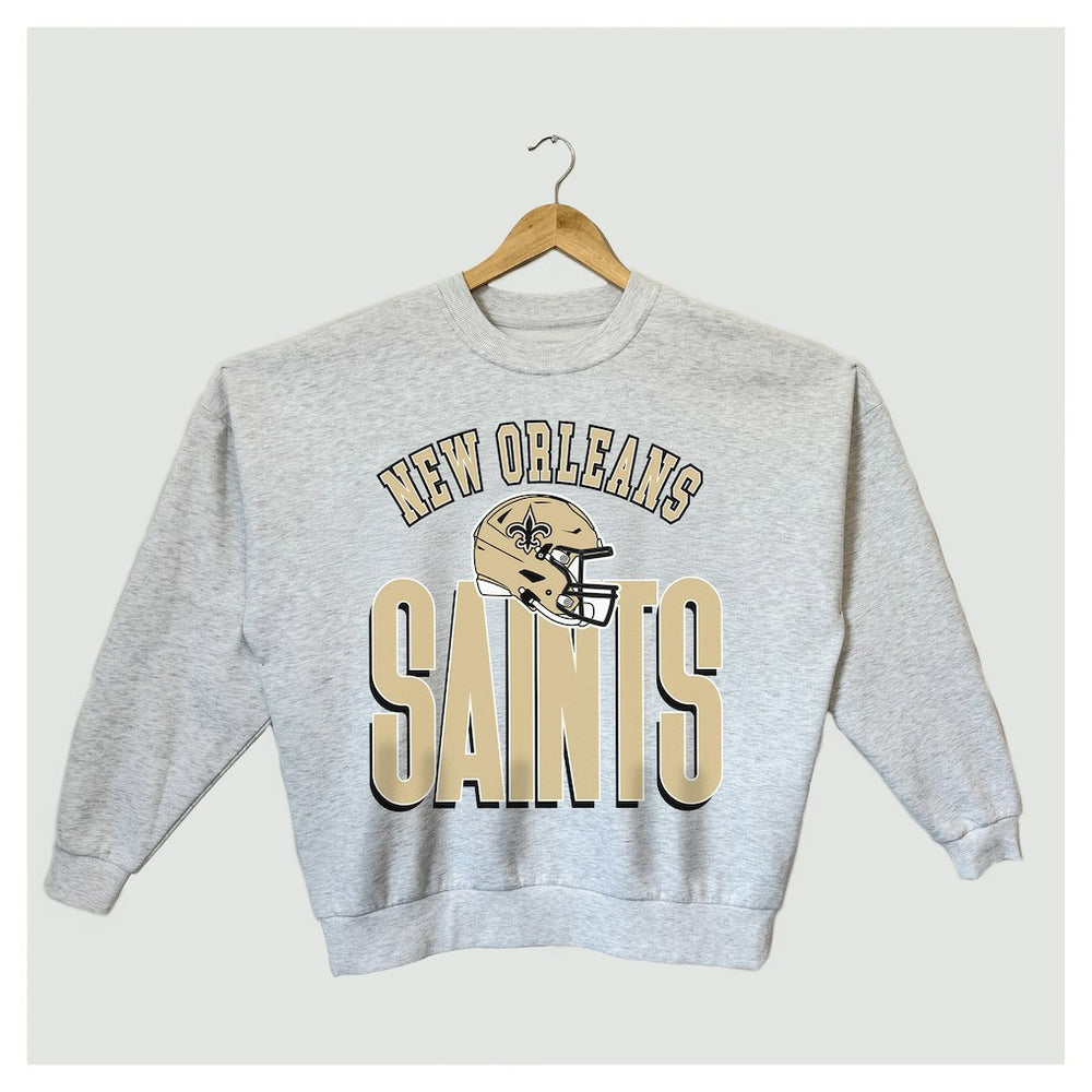 Gameday Couture Women's Fierce Focus Premium Oversized Fleece Pullover Sweatshirt - New Orleans Saints Pullover
